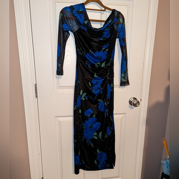 Shein Flower Blue Dress Size S - Picture 4 of 4